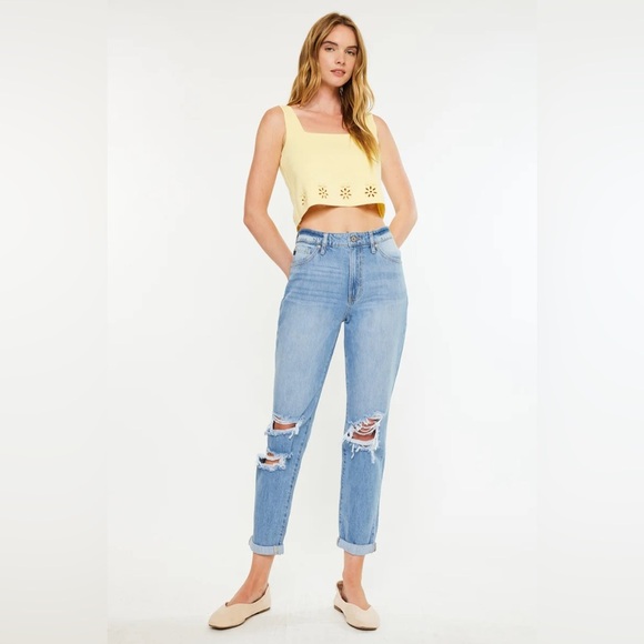 KanCan Bridget Ultra High Rise Mom Jeans distressed size 5 / 26 NWT - Picture 1 of 12
